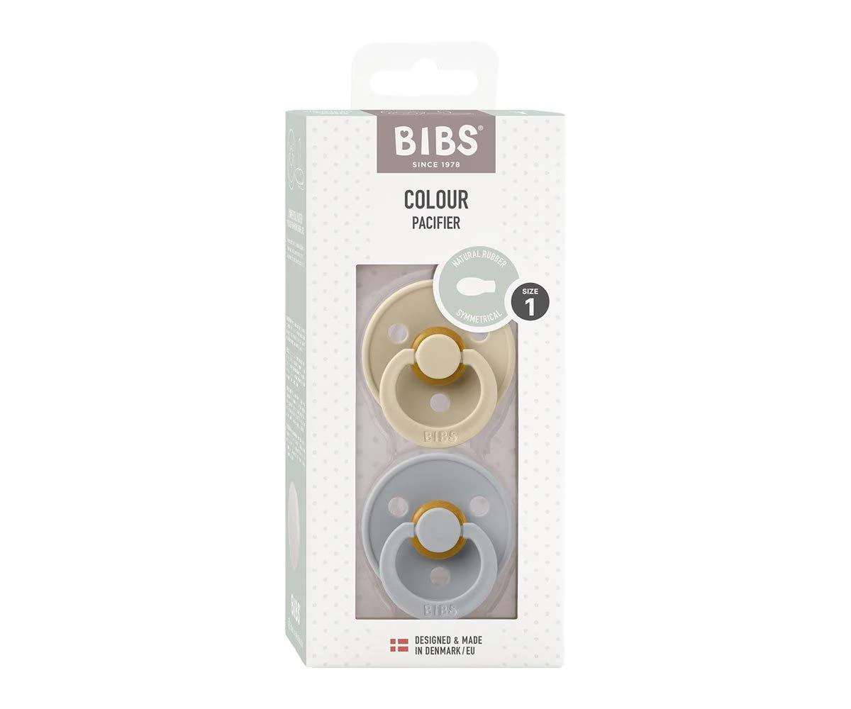 2 Chupetes BIBS Colour Simétrica Vanilla/Cloud